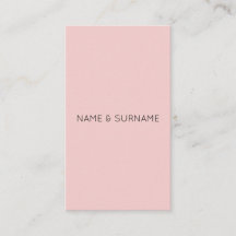 Carte de visite vertical rose moderne chic