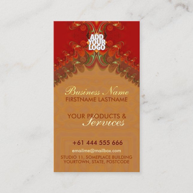 Carte de visite vertical rouge 2 (Devant)