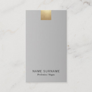 Carte De Visite Verticale grise moderne élégante d'accent d'or de
