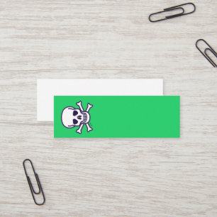 Carte de visite verticale mini verte Skull n Bones