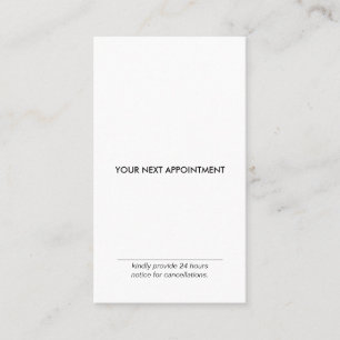 Carte De Visite Verticale minimaliste de rendez-vous de la