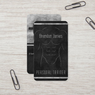 Carte De Visite Verticale personnelle d'entraîneur de noir