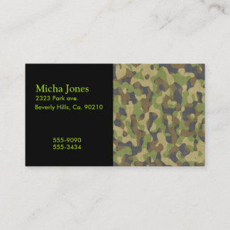 Carte De Visite Verts et bruns de Camo