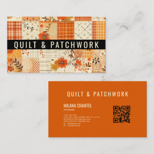 Carte De Visite Vêtement fait main en patchwork de quilt orange