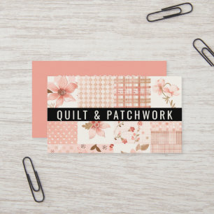 Carte De Visite Vêtement fait main en patchwork de quilt rose