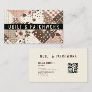Carte De Visite Vêtements faits main en patchwork marron rose