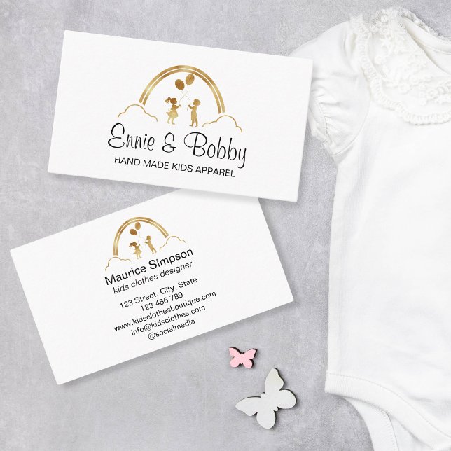 Carte De Visite Vêtements pour enfants Vêtements Boutique Vente au (Créateur téléchargé)