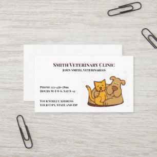 Carte de visite vétérinaire de clinique