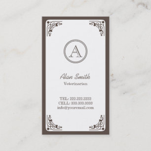 Carte De Visite Vétérinaire de frontière d'art déco
