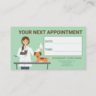 Carte De Visite Vétérinaire Femme - Vet Clinic Next Nomination
