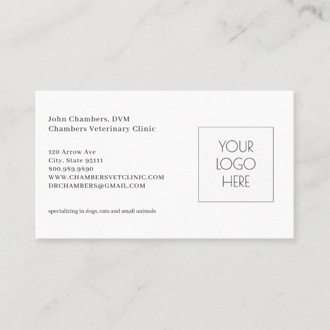 Carte De Visite Vétérinaire Logo Entreprise & Rappel de rendez-vou (Devant)