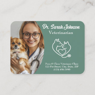Carte de visite vétérinaire personnalisé avec phot