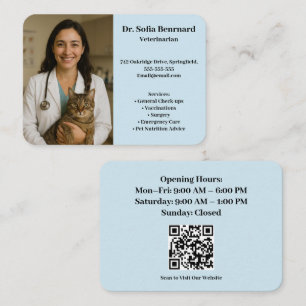 Carte de visite vétérinaire personnalisé avec phot