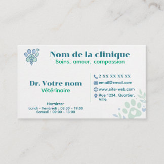 Carte de visite vétérinaire personnalisée