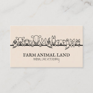 Carte De Visite Vétérinaire Vierge Pink Farm Animal Watch
