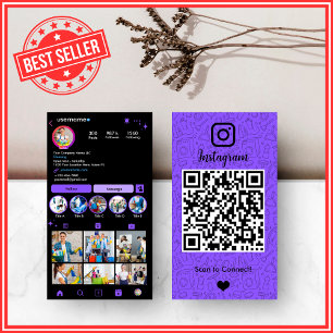 Carte De Visite Vibrant Maison de Ménage Instagram QR