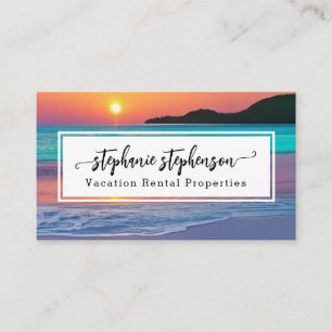 Carte De Visite Vibrant Sunset Beach Spa Voyage vacances