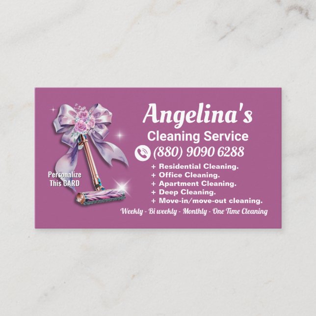 Carte De Visite Vide de nettoyage de maison rétro (Devant)