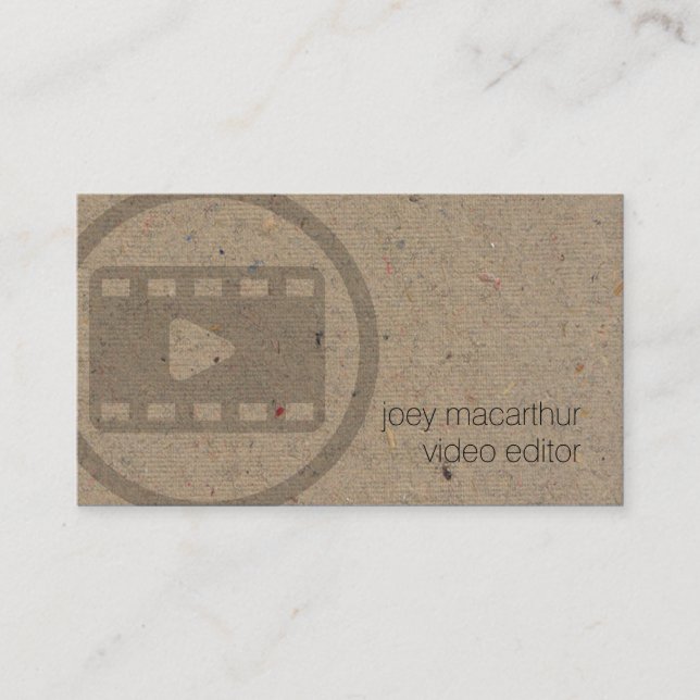 Carte De Visite Vidéo Éditeur Vide Clip Icon Film Photographie (Devant)