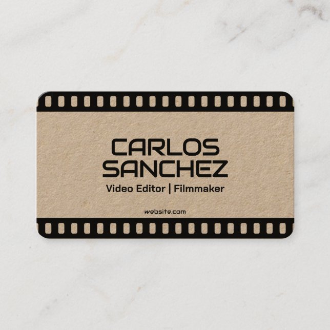 Carte De Visite 📽️ Vidéographe réalisateur personnalisé QR (Devant)