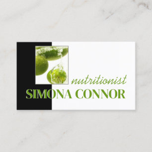 Carte De Visite Vie saine Nutritionniste Lime fraîche dans l'eau C