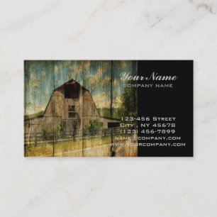 Carte De Visite Vieille grange primitive en bois affligée de pays