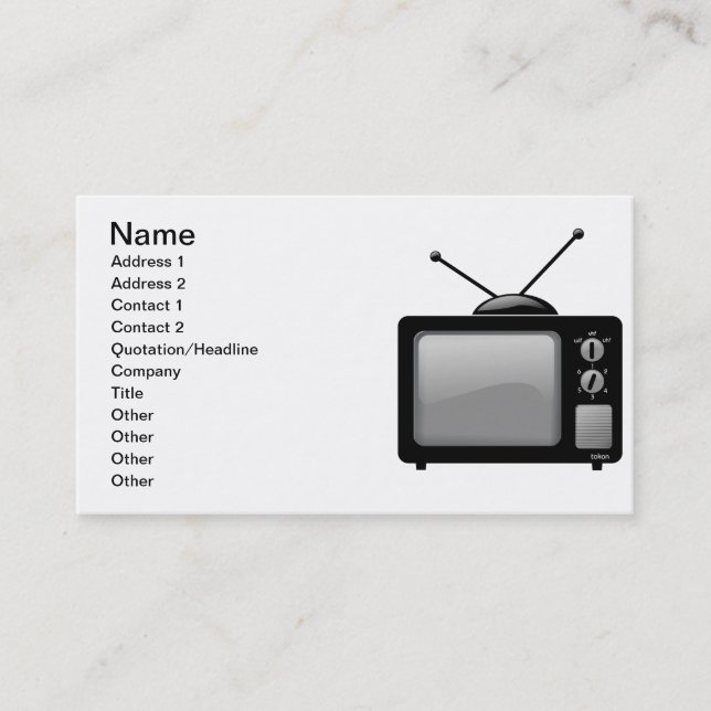 Carte De Visite Vieille télévision vintage (Devant)