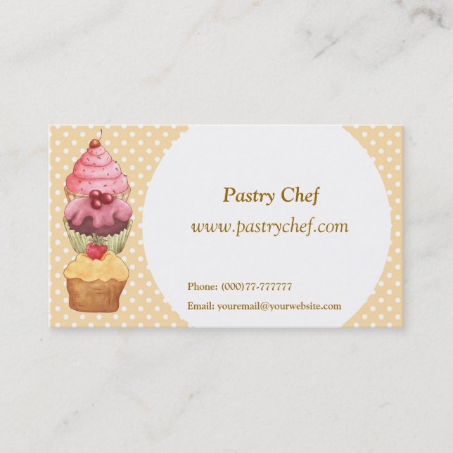 Carte De Visite Viennoiseries de gâteaux de cupcake (Devant)