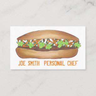 Carte De Visite Vietnamien Banh Mi Sandwich Chef personnel nourrit