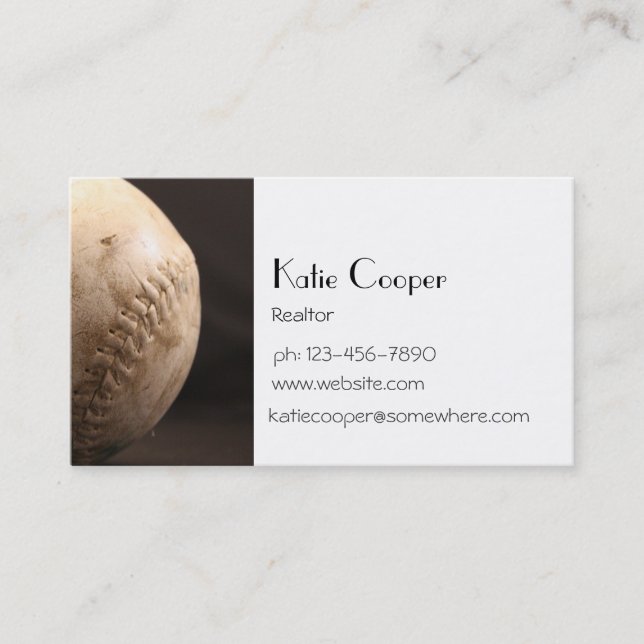 Carte De Visite Vieux baseball (Devant)