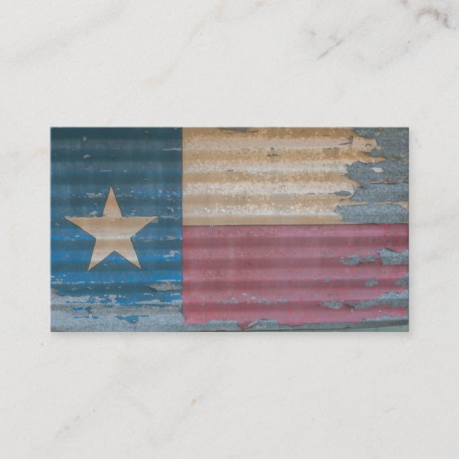 Carte De Visite Vieux drapeau solitaire rustique d'étoile du Texas (Devant)