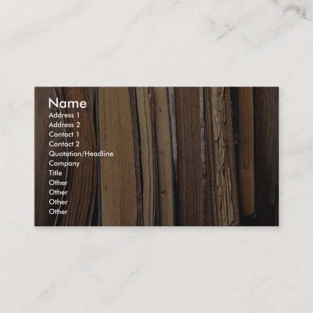 Carte De Visite Vieux livres (Devant)