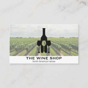 Carte De Visite Vignoble   Bouteille et lunettes