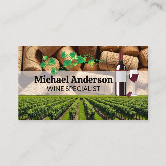 Carte De Visite Vignoble et Corks | Domaine (Devant)