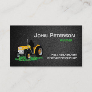 Carte De Visite Village d'agriculteur cultivant le tracteur