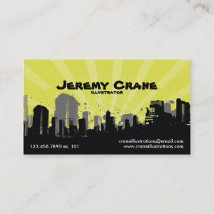 Carte De Visite Ville de Grunge urbaine - Jaune