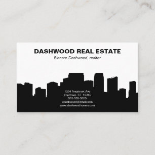 Carte De Visite Ville Skyline Silhouette Réalisateur immobilier
