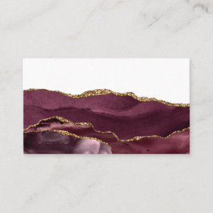 Carte De Visite Vin Marbre Rouge Agate Golden Parties scintillant 