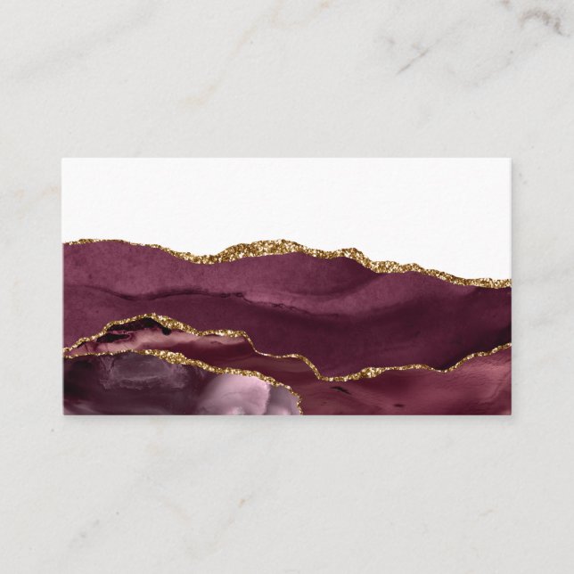 Carte De Visite Vin Marbre Rouge Agate Golden Parties scintillant  (Devant)