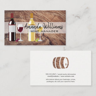 Carte De Visite Vin rouge et blanc   Arrière - plan bois