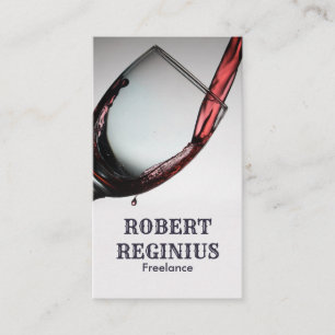 Carte De Visite Vin rouge fourré dans le verre de vin