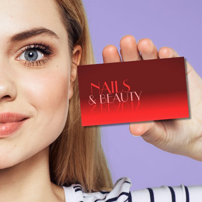 Carte De Visite Vin Rouge Gradient Chic Miroir Police Classique Mo (Créateur téléchargé)