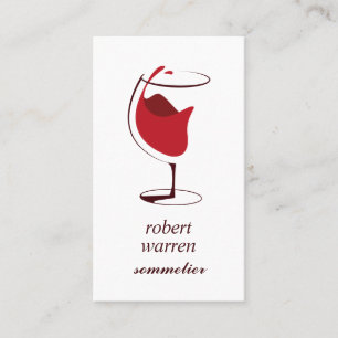 Carte De Visite Vin sommelier élégant et chic