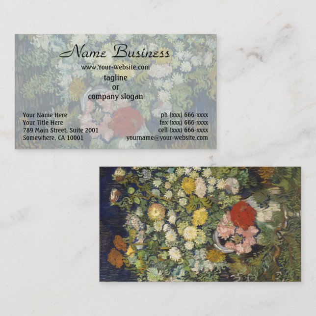 Carte De Visite Vincent van Gogh Bouquet de fleurs dans un vase (Devant / Derrière)