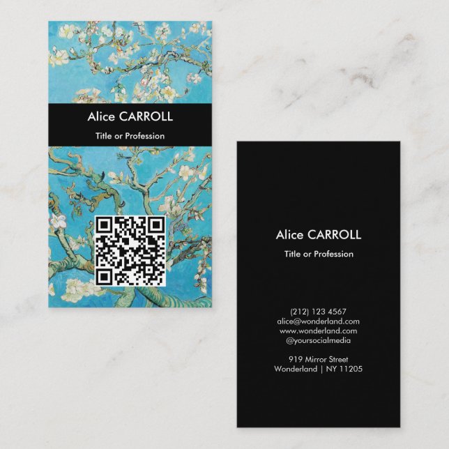 Carte De Visite Vincent van Gogh - Floraison de l'amandier - Code  (Devant / Derrière)