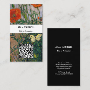 Carte De Visite Vincent van Gogh - Papillons & Coquelicots - Code