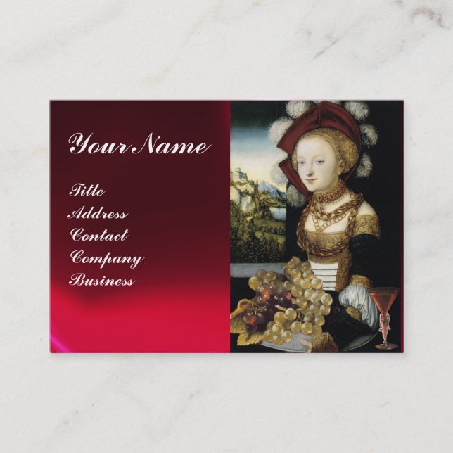 CARTE DE VISITE VINEYARD GRAPES ANTIQUE DÉGUSTATION DE VIN SCEAU D (Devant)