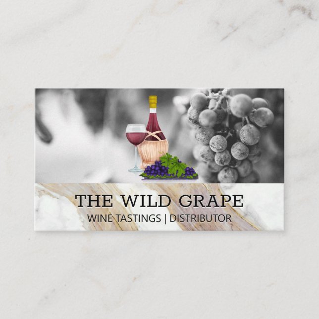 Carte De Visite Vins et raisins | Vignoble | Appt (Devant)