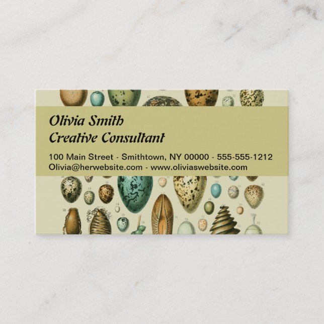 Carte De Visite Vintage Bird Eggs French Fish Egg (Devant)