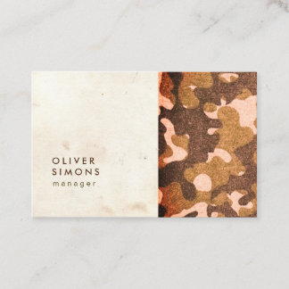 Carte De Visite Vintage Business Card with military pattern